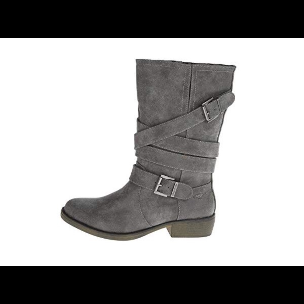 Rocket Dog Gray Suede Mid-Calf Combat Boots